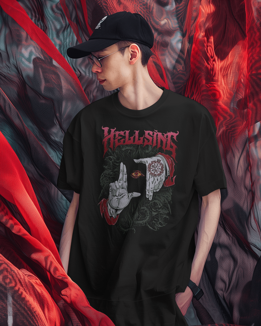 “HELLBOUND VISION” — Oversized Gothic Anime Streetwear Tee (Limited Edition)