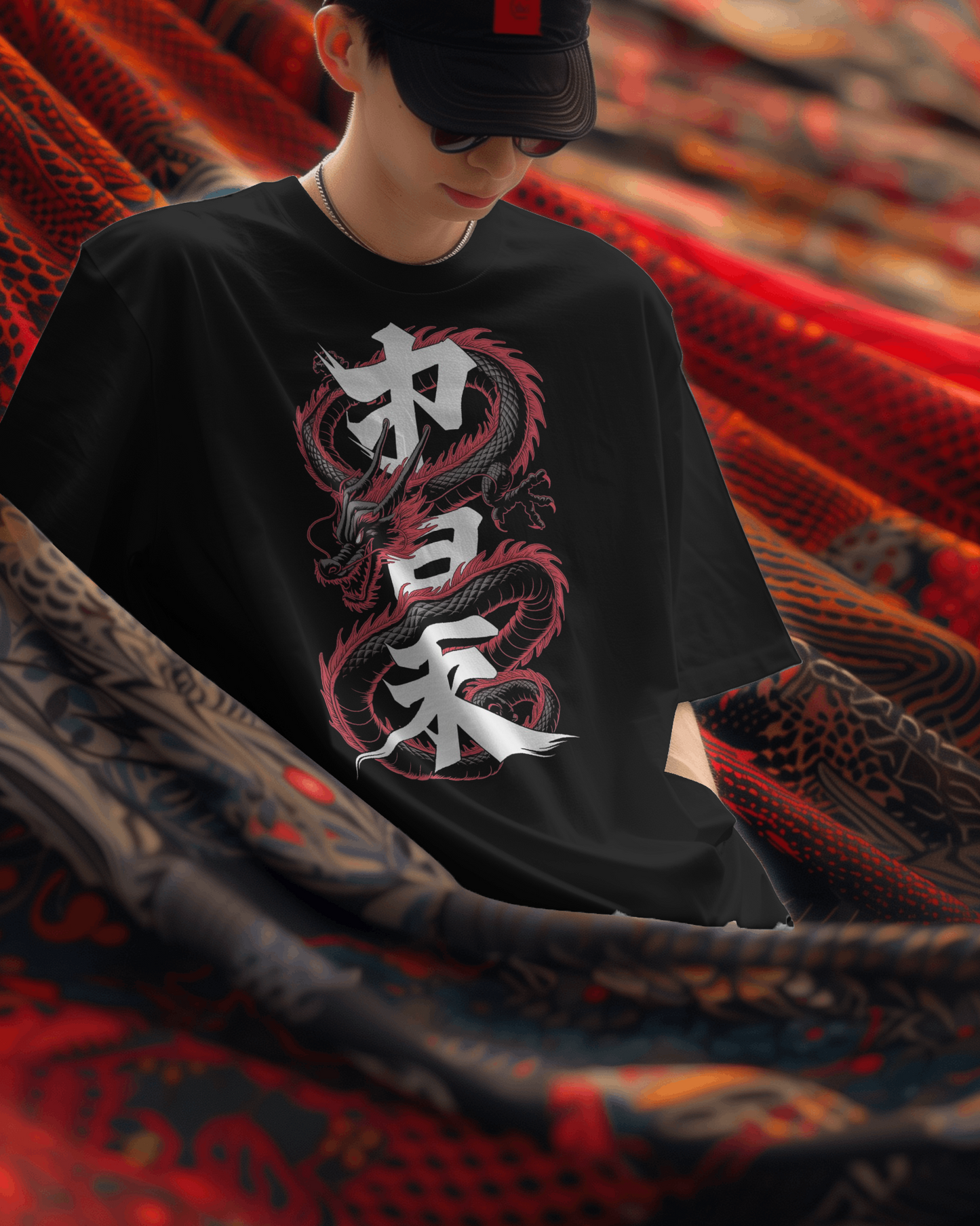 Shadow Dragon Kanji Oversized Tee