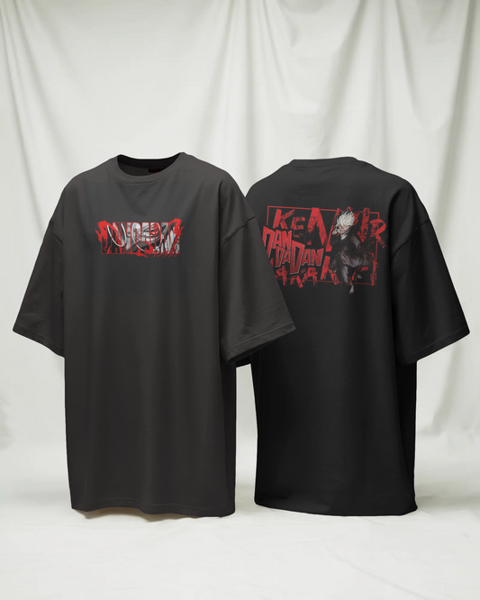 DAN DAN Crimson Motion Oversized Unisex Anime T-Shirt | Streetwear Graphic Tee