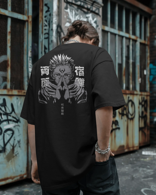 “CURSED KING” – JJK Inspired Oversized Streetwear Tee